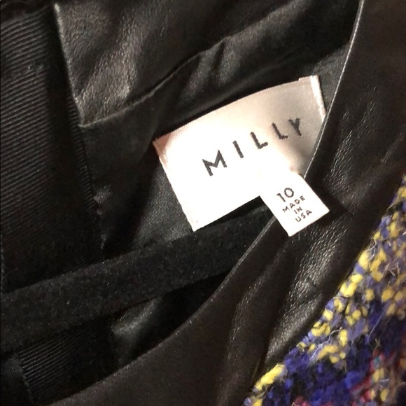 Milly Wool & Leather Purple Zig Zag Dress - Picture 8 of 8